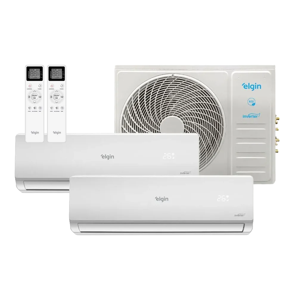 Ar Condicionado Bi Split Elgin Inverter Wi-Fi 18000 Btus (2x Evap HW 12000) Quente e Frio 220v R-32