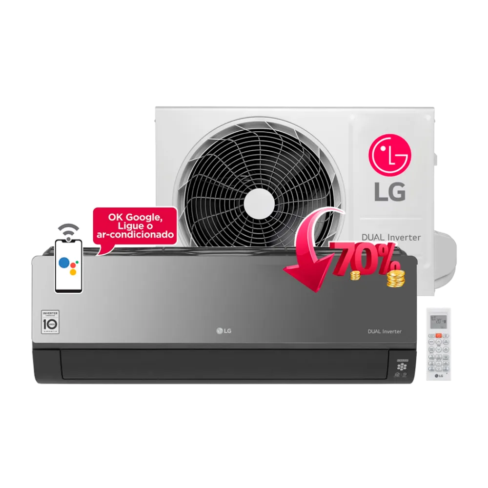 Ar Condicionado LG Dual Inverter Voice ArtCool +IA 18000 Btus Frio 220v R-32